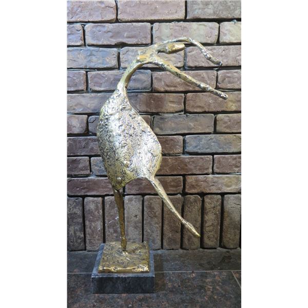 Dancing Girl Abstract Statue on Stone Base 27"H