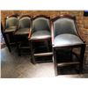 Image 1 : Qty 4 Wooden Chairs w/ Upholstered Seats & Backs 21"x17"x43"H