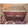 Image 2 : Wooden Cabinet w/ 2 Drawers, 2 Doors & Stone Top 40"x20"x33"