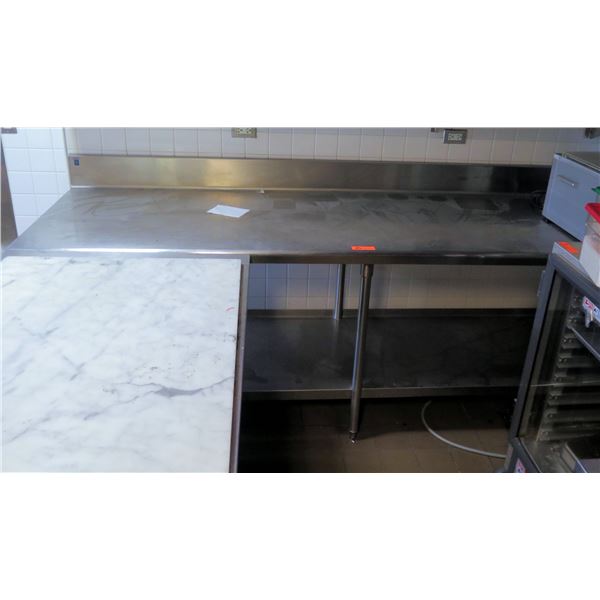 Metal Work Table w/ Backsplash 102"x30"x42"H