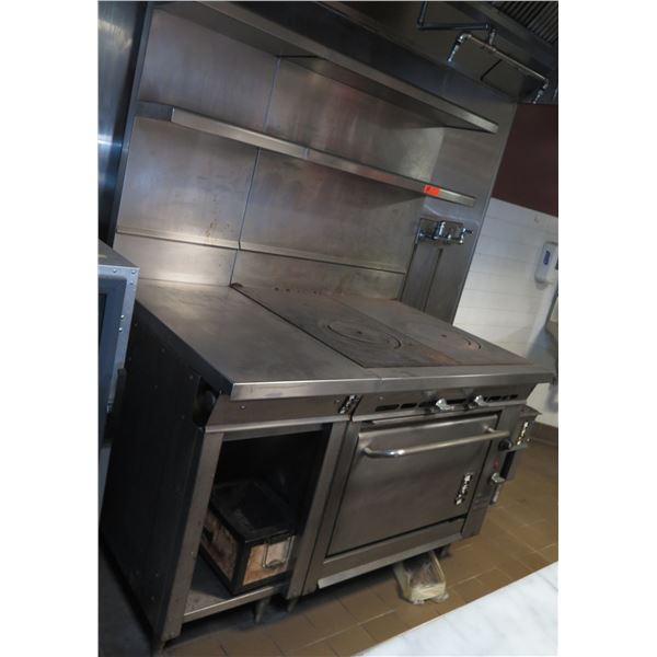 Montague Co. 18S Range w/ Fry-Top, Oven & Metal Shelf