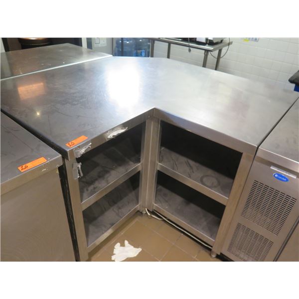 Metal Corner Unit Countertop w/ Undershelves 53"x53"x36"H