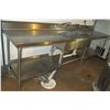 Image 1 : Metal Double Sink w/ Dual Drainboards & Undershelf 120"x30"x36"H