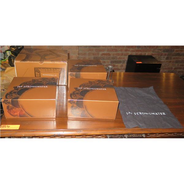 Qty 4 Jay Strongwater Boxes (empty) & Dust Bag