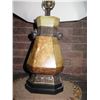 Image 8 : Stone Table Lamp (Heavy) w/ Grape Design & White Shade (mat not included)