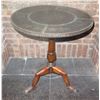 Image 1 : Theodore Alexander Table w/ Stud Accents & Wooden Pedestal Tripod Base 24" dia, 28"H