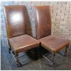 Image 1 : Qty 2 Warisan High-Back Chairs w/ Padded Seats & Backs  19"x22"x46"H