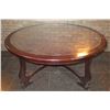 Image 1 : Warisan Round Carved Wooden Table 60"dia, 28"H