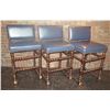 Image 1 : Qty 3 Warisan Wooden Upholstered Bar Stools 19"x21"x41"H