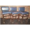 Image 1 : Qty 3 Warisan Wooden Upholstered Bar Stools 19"x21"x41"H