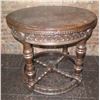 Image 1 : Round Carved Wooden Table 36"dia, 32"H