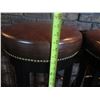 Image 9 : Qty 3 Wooden Upholstered Round Stools 16"dia, 29"H