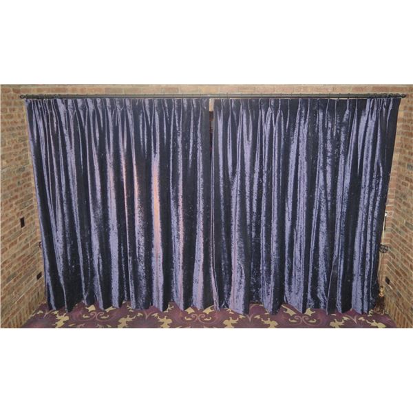 Blue 2-Panel Curtain Set w/ Ties 160"x102"