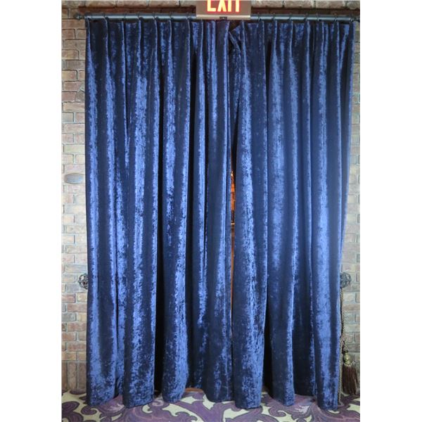 Blue 2-Panel Curtain Set w/ Ties 70"x102"