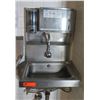 Image 1 : Metal Wall-Mount Sink w/ Attached Paper Towel & Soap Dispenser