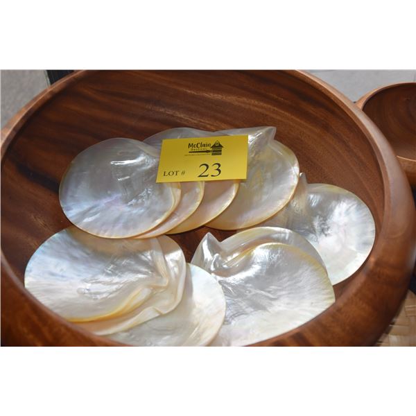 SHELL CAVIAR DISHES (10), KNIVES (9) & SPOONS (12) (31 PCS)