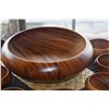 Image 2 : LARGE WOODEN SALAD BOWL W/SERVING BOWLS (9 PCS)