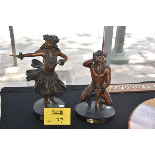 KIM TAYLOR REECE SCULPTURES: KILOHINANI  HEAVENLY GRACE  & KEKOA  WARRIOR  (2 PCS)