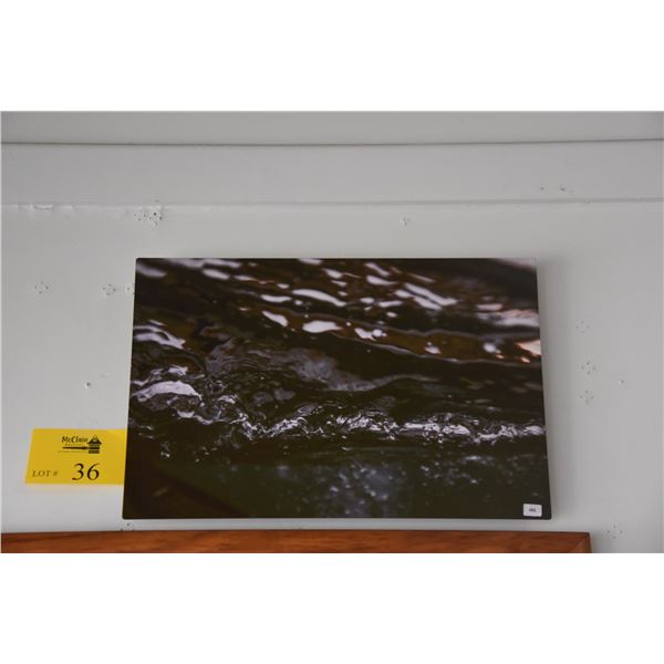 WAVE PHOTOGRAPH ON TIN; SIGNED (18  X 12 )