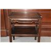 Image 4 : VINTAGE CHINESE HARDWOOD SIDE TABLE W/1 SHELF