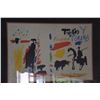Image 2 : FRAMED PRINT W/PICASSO & LUIS MIGUEL DOMINGUEZ (THE COVER ART OF TOROS Y TOREROS) (30 1/4" X 23 1/4"