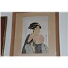 Image 5 : PAIR FRAMED ANTIQUE JAPANESE WOODBLOCK PRINTS (18" X 22") (PAIR)