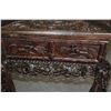 Image 4 : ANTIQUE CHINESE DRAGON HARDWOOD DROP LEAF GAME TABLE (30" X 30")