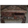 Image 5 : ANTIQUE CHINESE DRAGON HARDWOOD DROP LEAF GAME TABLE (30" X 30")