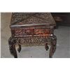 Image 6 : ANTIQUE CHINESE DRAGON HARDWOOD DROP LEAF GAME TABLE (30" X 30")