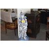 Image 1 : CHINESE BLUE & WHITE PORCELAIN 3-DIMENTIONAL TEMPLE GUARDIAN STATUE (48")
