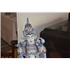 Image 3 : CHINESE BLUE & WHITE PORCELAIN 3-DIMENTIONAL TEMPLE GUARDIAN STATUE (48")