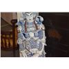 Image 4 : CHINESE BLUE & WHITE PORCELAIN 3-DIMENTIONAL TEMPLE GUARDIAN STATUE (48")