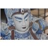 Image 8 : CHINESE BLUE & WHITE PORCELAIN 3-DIMENTIONAL TEMPLE GUARDIAN STATUE (48")