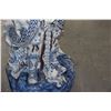 Image 9 : CHINESE BLUE & WHITE PORCELAIN 3-DIMENTIONAL TEMPLE GUARDIAN STATUE (48")