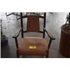 Image 1 : ANTIQUE OAK ROCKING CHAIR W/UPHOLSTERED SEAT