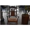 Image 2 : ANTIQUE OAK ROCKING CHAIR W/UPHOLSTERED SEAT