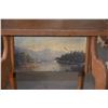 Image 3 : VINTAGE SIDE TABLE W/PAINTED LANDSCAPE SCENES (16" X 16" X 22")
