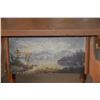 Image 4 : VINTAGE SIDE TABLE W/PAINTED LANDSCAPE SCENES (16" X 16" X 22")