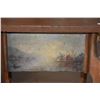 Image 5 : VINTAGE SIDE TABLE W/PAINTED LANDSCAPE SCENES (16" X 16" X 22")