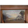 Image 6 : VINTAGE SIDE TABLE W/PAINTED LANDSCAPE SCENES (16" X 16" X 22")