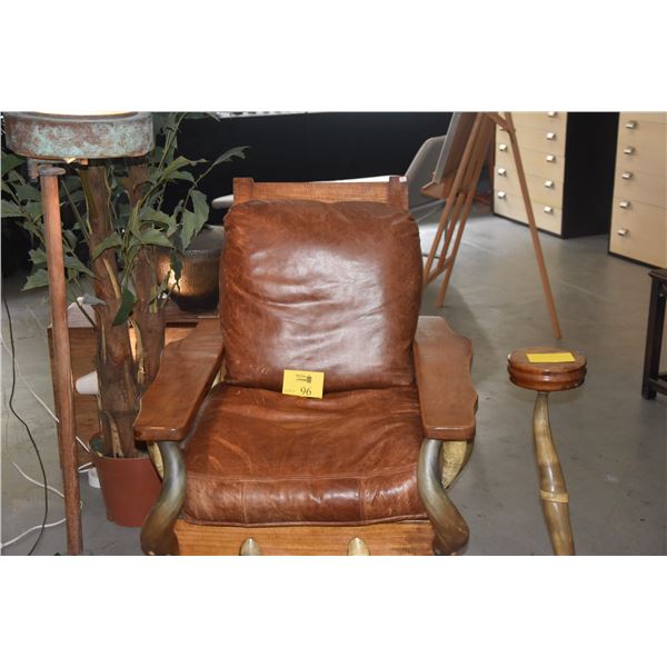 KOA, HORN & LEATHER CHAIR FROM PARKER RANCH