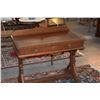 Image 2 : ANTIQUE AMERICAN 29TH CENTURY EASTLAKE STYLE WRITING TABLE, THE PANELED DESK TOP OVER A SINGLE DRAWE