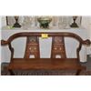 Image 2 : CHINESE CARVED WOOD BENCH, HORSE SHOE STYLE (54 1/2" X 34")