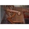 Image 6 : CHINESE CARVED WOOD BENCH, HORSE SHOE STYLE (54 1/2" X 34")