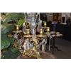 Image 3 : PAIR GILT WORK BRONZE & CRYSTAL CANDELABRAS (26") (PAIR)