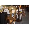 Image 4 : PAIR GILT GOLD & CARVED WOOD PLANT STANDS (45") (PAIR)