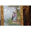 Image 2 : GILT FRAMED HAND PAINTED PORCELAIN TILE; SIGNED GABRIELLE, 1879-1900 R. DEINIERS & CO. LIMOGES FRANC