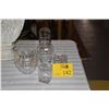 Image 1 : LEAD CRYSTAL CANDY DISH, COVERED BOX, COVERED JAR & WATER CONTAINER W/GLASS (4 PCS)