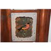 Image 4 : ANTIQUE WOODEN CASE WALL CLOCK W/BIRD MOTIF (15 1/2" X 26")