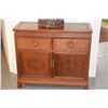 Image 2 : CHINESE ROSEWOOD CABINET W/2 DRAWERS & 2 DOORS (36" X 15" X 32")